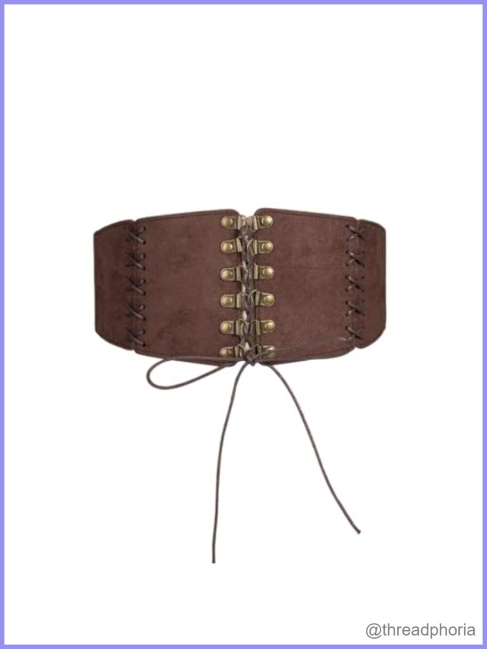 Wide Elastic Corset Belt Vintage Lace-Up Waspie Faux Leather